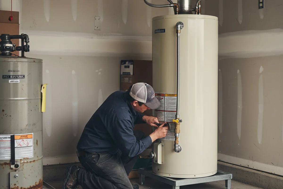 Water heater and shutoff valve replacement in Montgomery